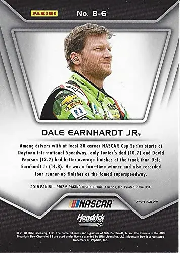 Autographed Dale Earnhardt Jr. 2018 Panini Prizm Racing Brilliance Rare Prizm (#88 Mountain Dew Team) Hendrick Motorsports Insert Signed Nascar Collectible Trading Card With Coa 2