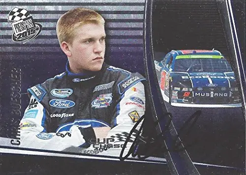 Autographed Chris Buescher 2015 Press Pass Racing (#60 Ford Ecoboost Mustang) Roush Fenway Team Rookie Signed Collectible Nascar Trading Card With Coa 1