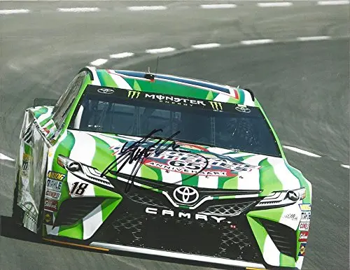 Autographed 2017 Kyle Busch #18 Interstate Batteries Racing 65Th Anniversary (On-Track) Monster Energy Cup Series Signed Collectible Picture Nascar 9X11 Inch Glossy Photo With Coa 1