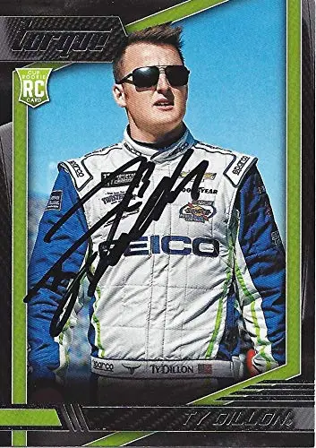 Autographed Ty Dillon 2017 Panini Torque Racing Official Rookie Card (#13 Geico Team) Monster Cup Series Signed Nascar Collectible Trading Card With Coa 1