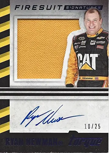 Ryan Newman 2016 Panini Torque Firesuit Signatures Autograph (Yellow Patch) #31 Cat Racing Insert Collectible Nascar Trading Card #10/25 1
