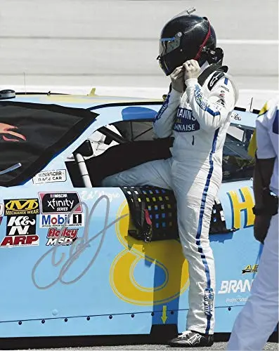 Autographed 2019 Dale Earnhardt Jr. #8 Hellmanns Racing Darlington Throwback Pit Road Pre-Race (Xfinity Series Race) Jr Motorsports Signed Collectible Picture 8X10 Inch Nascar Glossy Photo With Coa 1