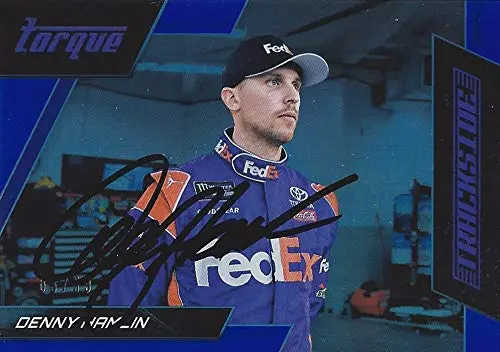 Autographed Denny Hamlin 2017 Panini Torque Racing Trackside (#11 Fedex Team) Monster Cup Series Insert Signed Collectible Nascar Trading Card With Coa #83/99 1