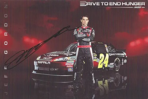 Autographed 2012 Jeff Gordon #24 Aarp/Drive To End Hunger Racing Signed Picture 6X9 Inch Nascar Hero Card Photo With Coa 1