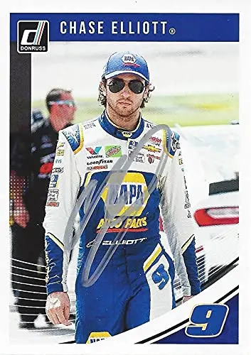 Autographed Chase Elliott 2019 Panini Donruss Racing (#9 Napa Driver) Hendrick Motorsports Signed Collectible Nascar Trading Card With Coa 1