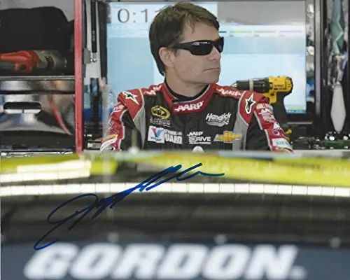 Autographed Jeff Gordon #24 Aarp/Drive To End Hunger Racing Garage Area (Hendrick Motorsports) Sprint Cup Series Signed Collectible Picture Nascar 8X10 Inch Glossy Photo With Coa 1