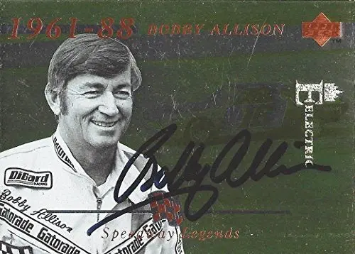 Autographed Bobby Allison 1995 Upper Deck Racing Speedway Legends Rare Electric Insert Signed Collectible Nascar Trading Card With Coa 1