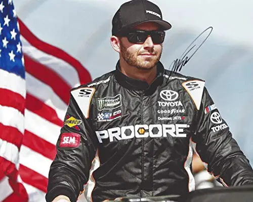 Autographed 2019 Matt Dibenedetto #95 Procore Toyota Team American Flag Driver Intros (Levine Family Racing) Monster Energy Cup Series Signed Collectible Picture 8X10 Inch Nascar Glossy Photo With Coa 1