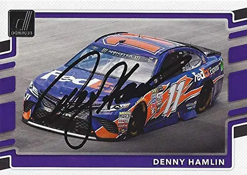 Autographed Denny Hamlin 2018 Panini Donruss Racing (#11 Fedex Team) Monster Cup Series Signed Collectible Nascar Trading Card With Coa 1
