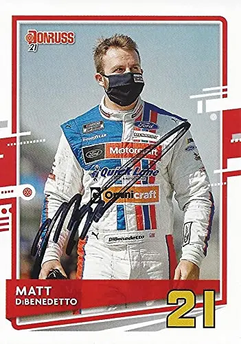 Autographed Matt Dibenedetto 2021 Panini Donruss (#21 Motorcraft Team) Wood Brothers Racing Nascar Cup Series Signed Collectible Trading Card With Coa 1