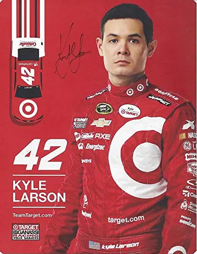 Autographed 2015 Kyle Larson #42 Target Racing (Ganassi Team) Sprint Cup Series Signed Collectible Picture 7X9 Inch Nascar Hero Card Photo With Coa 1
