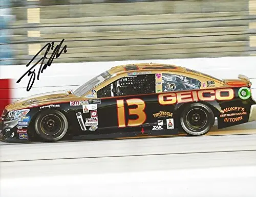 Autographed 2017 Ty Dillon #13 Geico Team Darlington Throwback Car (Monster Energy Cup Series) Germain Racing On-Track Signed Collectible Picture Nascar 9X11 Inch Glossy Photo With Coa 1