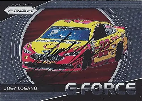 Joey Logano 2018 Panini Prizm Racing G Force (#22 Shell Pennzoil Car) Team Penske Sprint Cup Series Insert Penske Monster Cup Series Signed Nascar Collectible Trading Card With Coa 1