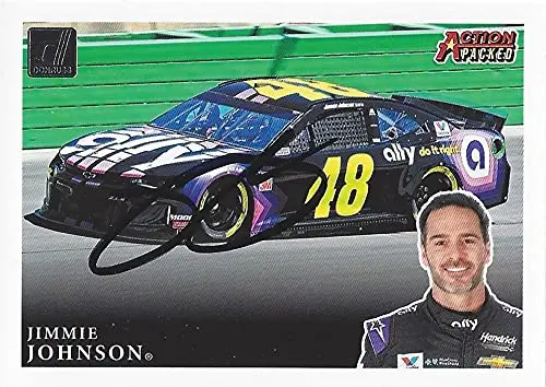 Autographed Jimmie Johnson 2020 Panini Donruss Racing Action Packed (#48 Ally Team) Hendrick Motorsports Insert Signed Nascar Collectible Trading Card With Coa 1