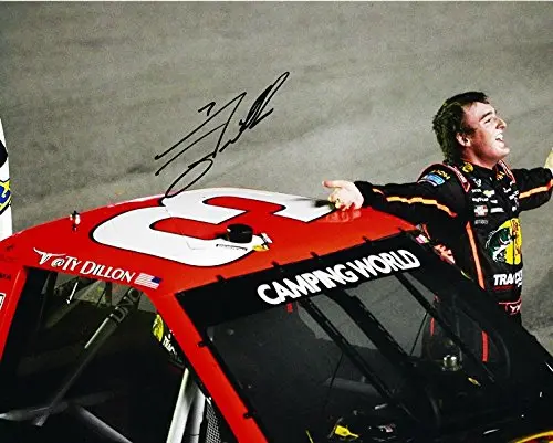 Autographed 2013 Ty Dillon #3 Bass Pro Shops Racing Race Win Celebration Camping World Truck Series 8X10 Signed Nascar Glossy Photo With Coa 1