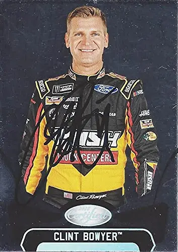 Autographed Clint Bowyer 2018 Panini Certified (#14 Rush Truck Centers Team) Stewart-Haas Racing Chrome Signed Nascar Collectible Trading Card With Coa 1