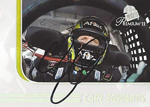 Autographed Carl Edwards 2011 Press Pass Racing Premium Performers (#99 Aflac Team) Roush-Fenway Sprint Cup Series Ford Signed Nascar Collectible Trading Card With Coa 1