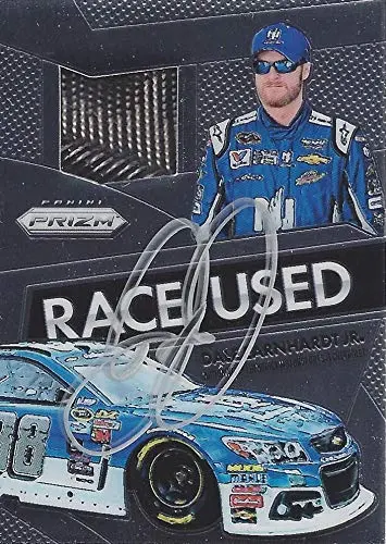 Autographed Dale Earnhardt Jr. 2016 Panini Prizm Racing Race-Used Tire (#88 Nationwide Team) Hendrick Motorsports Chrome Insert Signed Nascar Collectible Trading Card With Coa 1
