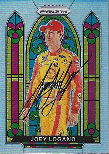 Autographed Joey Logano 2020 Panini Prizm Racing Stained Glass Rare Prizm (#22 Shell Pennzoil) Team Penske Nascar Cup Series Insert Signed Collectible Trading Card With Coa 1