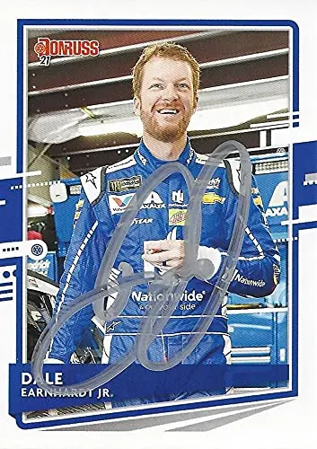 Autographed Dale Earnhardt Jr. 2021 Panini Donruss Racing (#88 Nationwide Team) Hendrick Motorsports Signed Nascar Collectible Trading Card With Coa 1