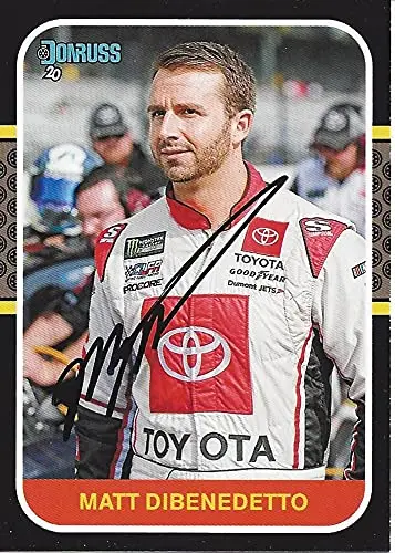 Autographed Matt Dibenedetto 2020 Panini Donrus (#95 Toyota Team) Levine Family Racing Monster Cup Series Black Border Signed Nascar Collectible Trading Card With Coa 1