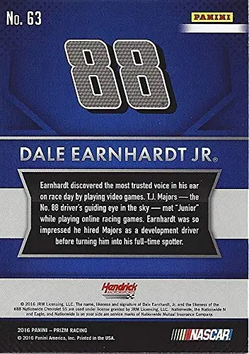 Autographed Dale Earnhardt Jr. 2016 Panini Prizm Racing (#88 Nationwide Car Pit Road) Sprint Cup Series Chrome Signed Nascar Collectible Trading Card With Coa And Toploader 2