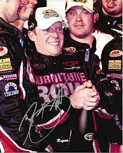 Autographed 2011 Regan Smith #78 Furniture Row Racing Darlington Race Win (Victory Lane Celebration Champagne) Signed Picture 8X10 Inch Nascar Glossy Photo With Coa 1