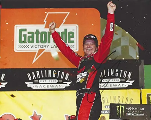 Autographed 2019 Erik Jones #20 Sport Clips Team Darlington Throwback Race Win (Victory Celebration) Joe Gibbs Racing Signed Collectible Picture Nascar 8X10 Inch Glossy Photo With Coa 1