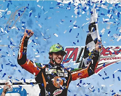 Autographed 2019 Chase Elliott #9 Little Caesars Racing Talladega Geico 500 Race Win (Victory Lane Checkered Flag) Signed Collectible Picture 8X10 Inch Nascar Glossy Photo With Coa 1