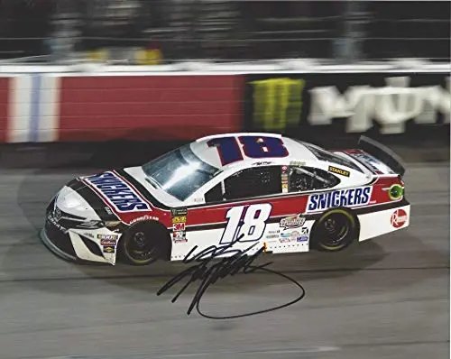 Autographed 2019 Kyle Busch #18 Snickers Toyota Team Darlington Throwback Weekend (Retro Paint Scheme) Joe Gibbs Racing Monster Cup Signed Collectible Picture 8X10 Inch Nascar Glossy Photo With Coa 1