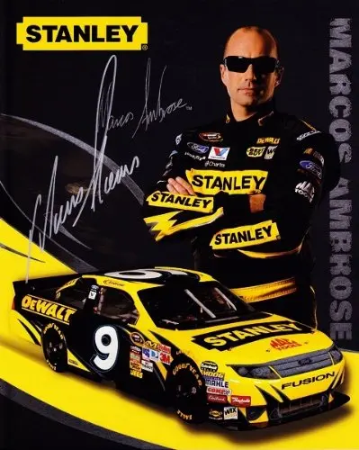 Autographed 2010 Marcos Ambrose #9 Stanley Tools Racing (Petty Motorsports) Signed Nascar 8X10 Photo Hero Card With Coa 1