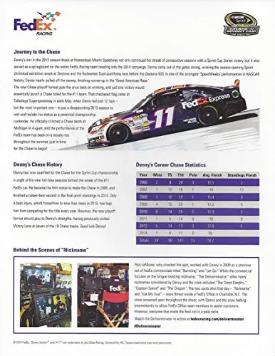 Autographed 2015 Denny Hamlin #11 Fedex Driver The Deliverminator (Joe Gibbs Racing) Extremely Rare Signed Collectible Picture 9X11 Inch Nascar Hero Card Photo With Coa 2