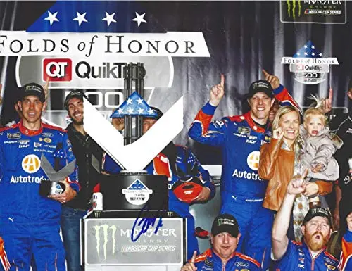 Autographed 2019 Brad Keselowski #2 Autotrader Racing Atlanta Race Win (Victory Lane Family Celebration) Team Penske Monster Cup Signed Collectible Picture Nascar 9X11 Inch Glossy Photo With Coa 1