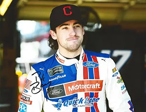 Autographed 2017 Ryan Blaney #21 Motorcraft/Wood Brothers Racing (Cleveland Indians Hat) Monster Energy Cup Series Signed Collectible Picture Nascar 9X11 Inch Glossy Photo With Coa 1