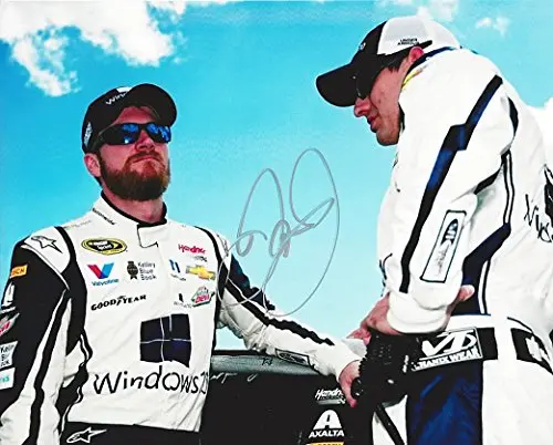 Autographed 2015 Dale Earnhardt Jr. #88 Microsoft Windows 10 Racing (Hendrick Motorsports) Pre-Race Chat Signed 8X10 Picture Nascar Glossy Photo With Coa 1