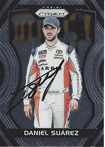 Autographed Daniel Suarez 2018 Panini Prizm (#19 Arris Team) Joe Gibbs Racing Monster Cup Series Signed Nascar Collectible Trading Card With Coa 1