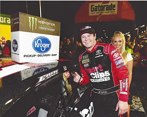 Autographed 2019 Erik Jones #20 Sport Clips Team Darlington Throwback Race Win (Victory Lane Pose) Joe Gibbs Racing Signed Collectible Picture Nascar 8X10 Inch Glossy Photo With Coa 1