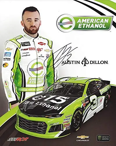 Autographed 2018 Austin Dillon #3 American Ethanol Team (Richard Childress Racing) Monster Energy Cup Series Signed Collectible Picture 8X10 Inch Nascar Hero Card Photo With Coa 1