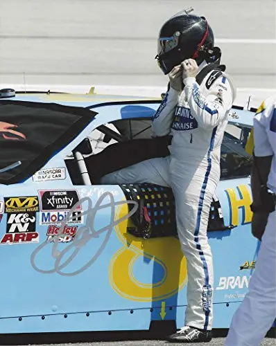 Autographed 2019 Dale Earnhardt Jr. #8 Hellmanns Racing Darlington Throwback Pit Road Pre-Race (Xfinity Series Race) Jr Motorsports Signed Collectible Picture 8X10 Inch Nascar Glossy Photo With Coa 1
