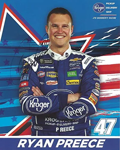 Autographed 2019 Ryan Preece #47 Kroger Chevrolet Camaro Driver (Jtg Daugherty Racing) Monster Energy Cup Series Signed Collectible Picture 8X10 Inch Nascar Hero Card Photo With Coa 1