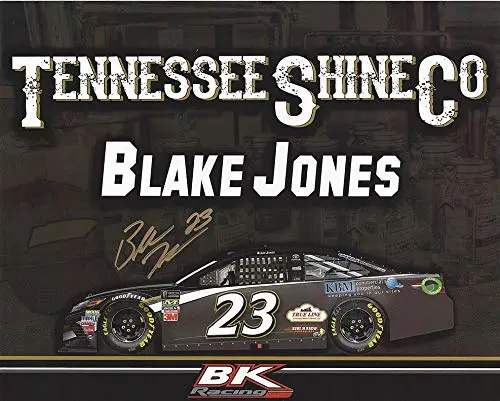 Autographed 2018 Blake Jones #23 Tennessee Shine Company Team (Bk Racing) Monster Energy Cup Series Signed Collectible Picture Nascar 8X10 Inch Hero Card Photo With Coa 1