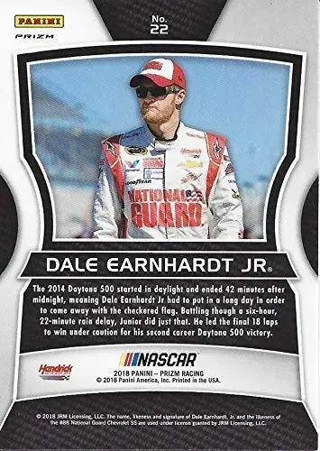 Autographed Dale Earnhardt Jr. 2018 Panini Prizm Racing Red-White-Blue Prizm (#88 National Guard Team) Signed Nascar Collectible Trading Card With Coa And Toploader 2