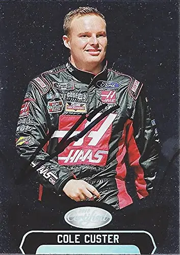 Autographed Cole Custer 2018 Panini Certified Racing (#00 Stewart-Haas Driver) Xfinity Series Chrome Signed Collectible Nascar Trading Card With Coa 1