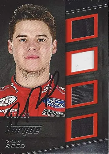 Autographed Ryan Reed 2016 Panini Torque Racing Quad Relic (Race-Used Memorabilia) #16 Lilly Diabetes Team Roush Insert Signed Nascar Collectible Trading Card With Coa #061/199 1