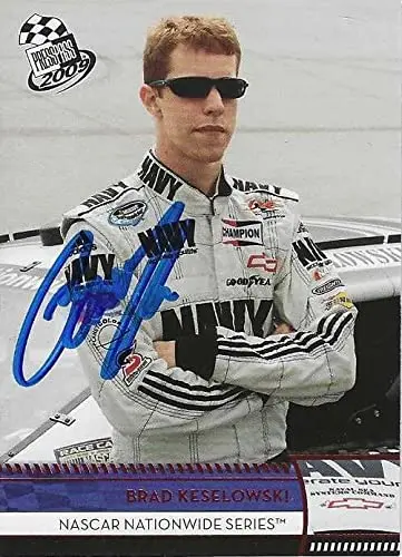 Autographed Brad Keselowski 2009 Press Pass Racing (#88 Navy Nationwide Series Rookie) Jr Motorsports Signed Nascar Collectible Trading Card With Coa 1