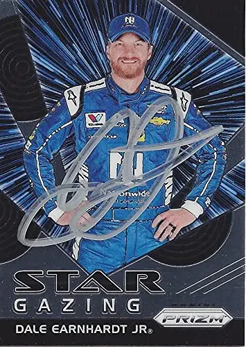Autographed Dale Earnhardt Jr. 2018 Panini Prizm Racing Star Gazing (#88 Nationwide Team) Hendrick Motorsports Signed Nascar Collectible Trading Card With Coa 1