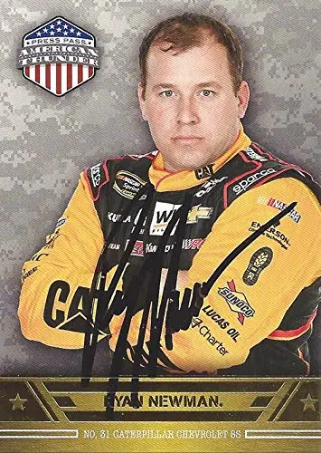 Autographed Ryan Newman 2014 Press Pass American Thunder Racing (#31 Caterpillar Team) Cat Sprint Cup Series Signed Nascar Collectible Trading Card With Coa 1