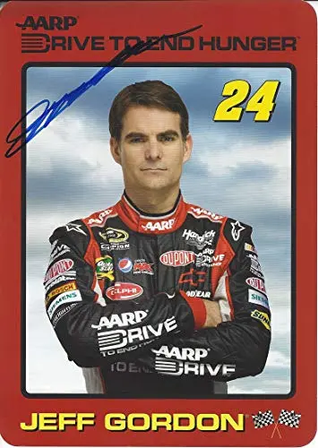 Autographed 2012 Jeff Gordon #24 Aarp Drive To End Hunger Racing (Hendrick Motorsports) Signed Collectible Picture 8X11 Inch Nascar Hero Card Photo With Coa 1