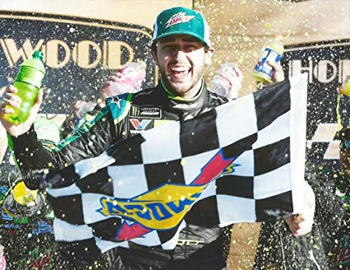 Autographed 2018 Chase Elliott #9 Mountain Dew Racing Kansas Race Win (Hollywood Casino 400) Victory Lane Celebration Monster Energy Cup Series Signed Picture 9X11 Inch Nascar Glossy Photo With Coa 1