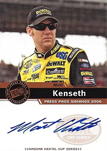 Autographed Matt Kenseth 2006 Press Pass Racing Signings (Nextel Cup Series) Dewalt Team Signed Collectible Nascar Trading Card With Coa 1
